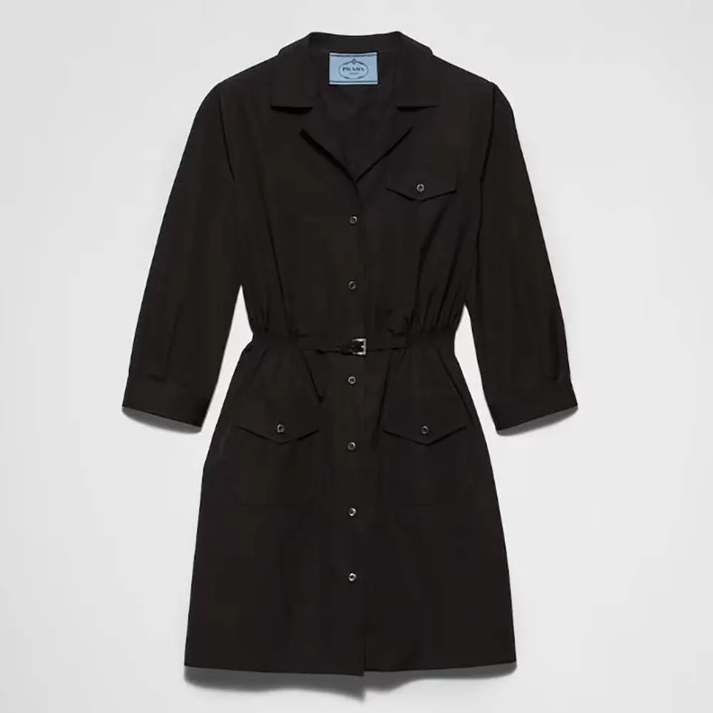 Front view of Prada Women Poplin Mini-dress in black