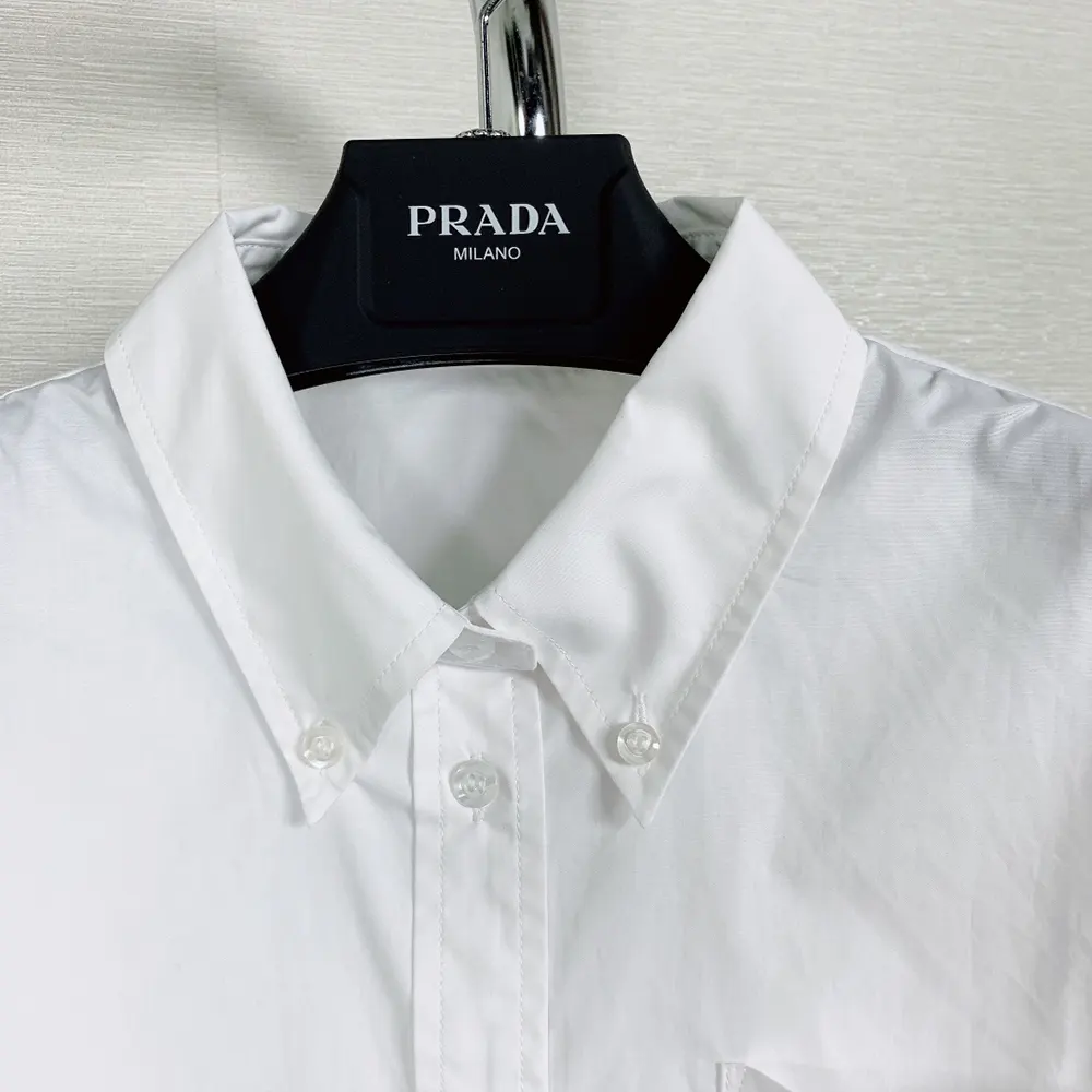 Prada Women Poplin Shirt-White P419G_1XV2_F0009_S_222 - image 6