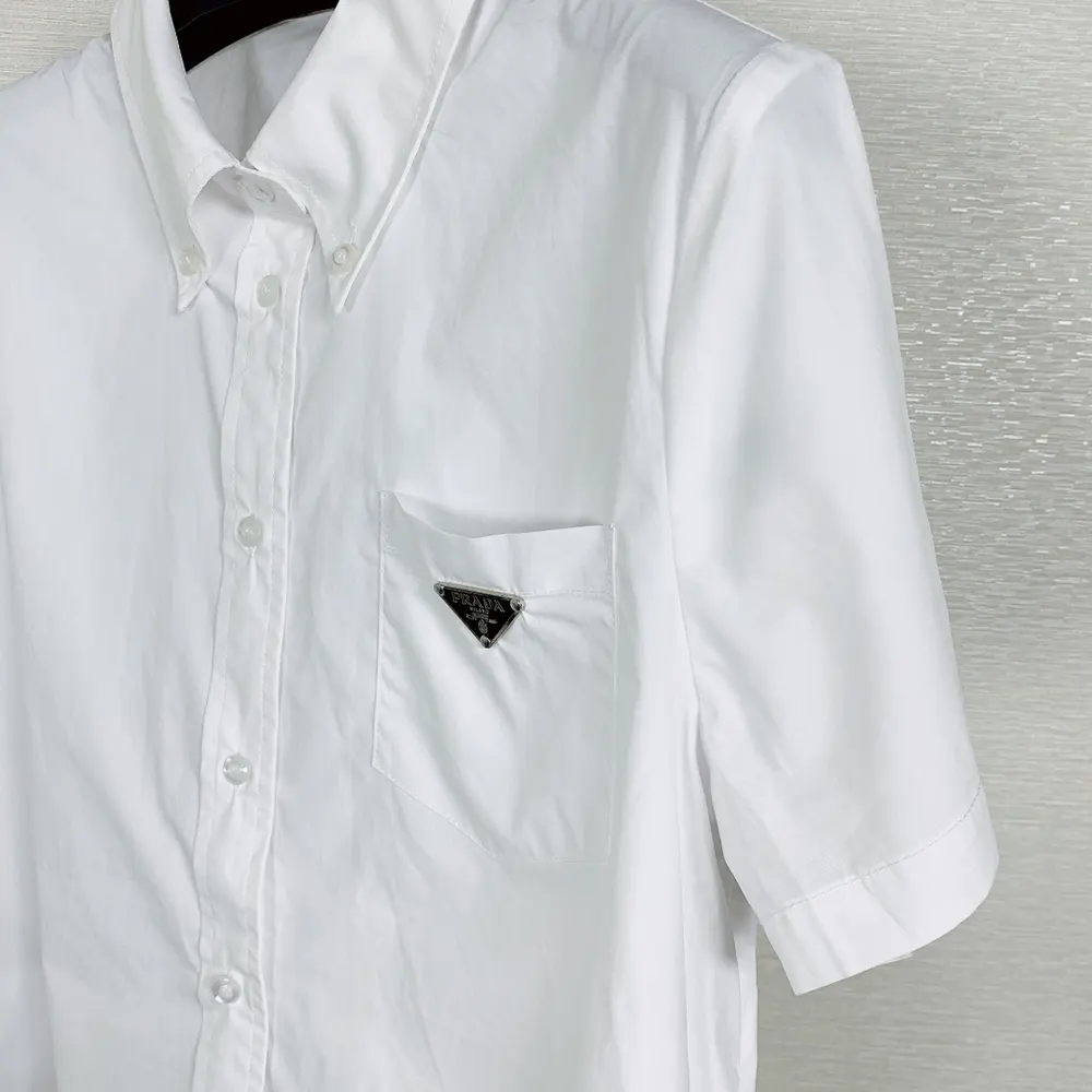 Prada Women Poplin Shirt-White P419G_1XV2_F0009_S_222 - image 5