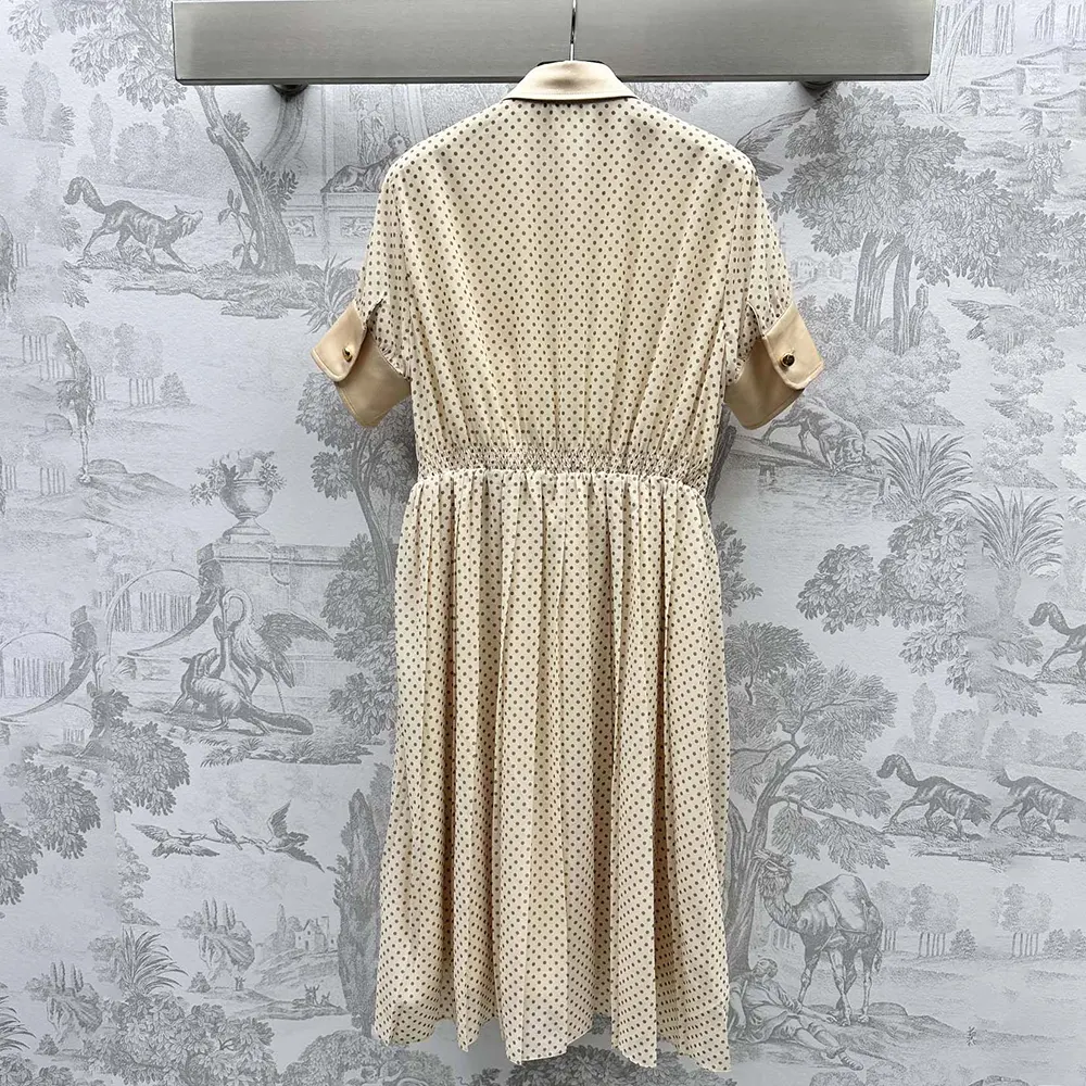 Side angle showcasing flowing silhouette of Prada Women Printed Georgette Dress