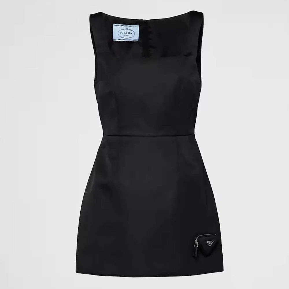 Front view of Prada Women Re-Nylon Mini-dress in black