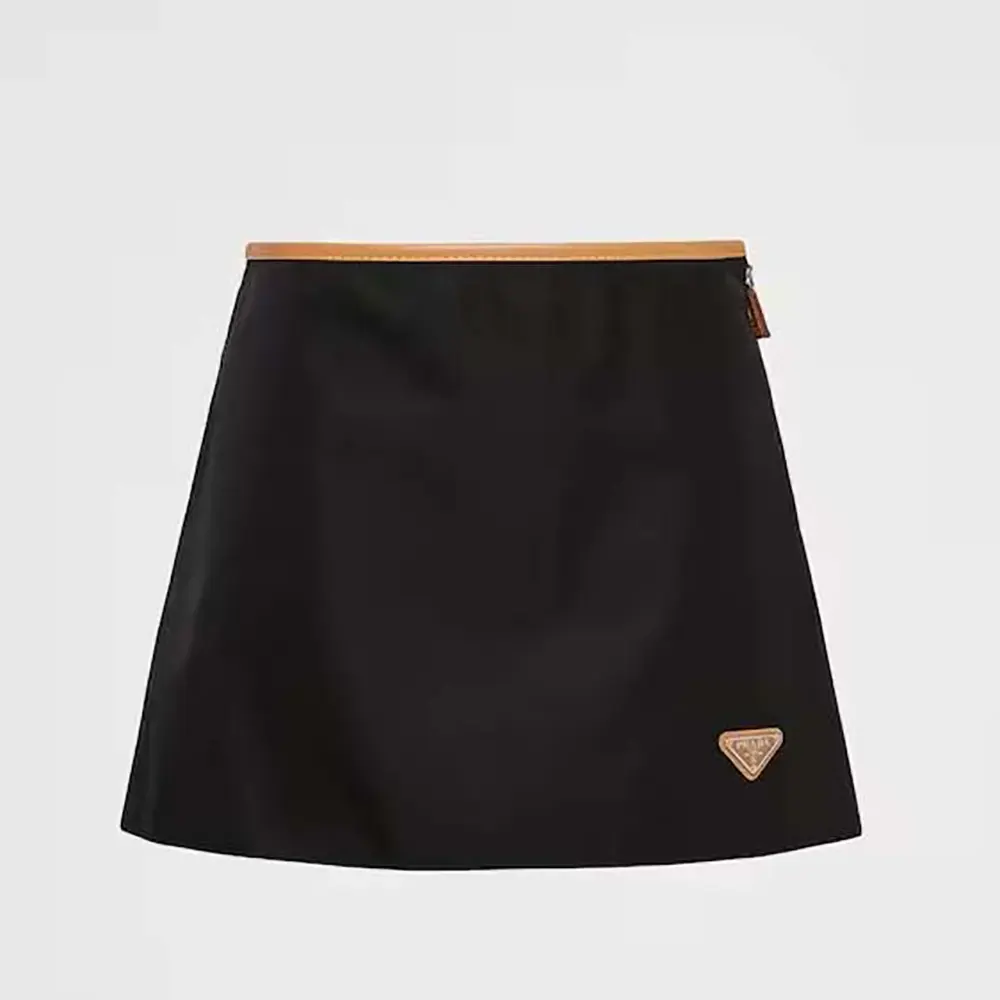 Front view of Prada Women Re-Nylon Miniskirt in black