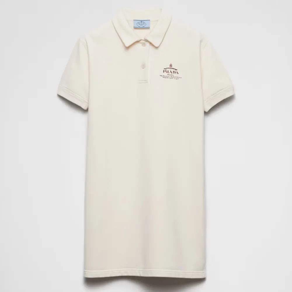 Front view of Prada Women Short Fleece Natural Dress in Flared