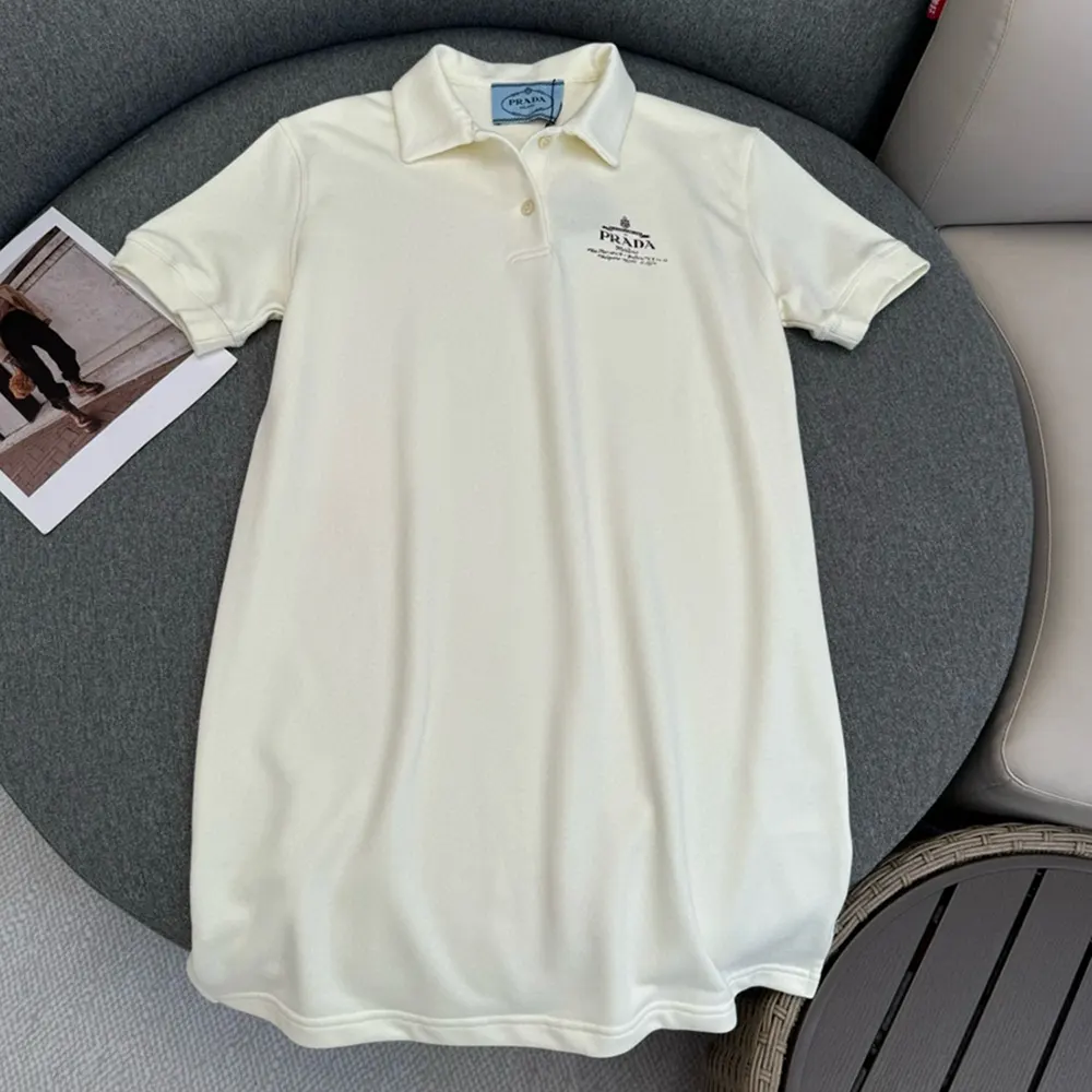 Close-up on plush fleece texture of Prada Women Short Fleece Natural Dress