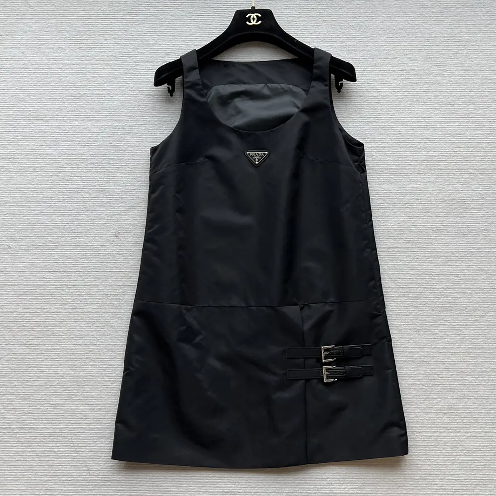 Close-up of fabric texture on Prada Women Sleeveless Re-Nylon Dress