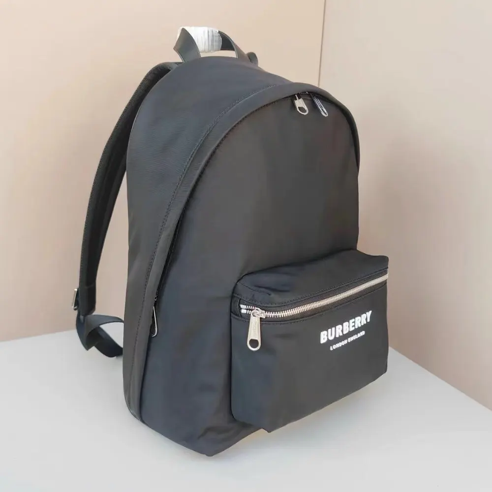 Burberry Men Logo Print ECONYL Backpack-Black - image 4