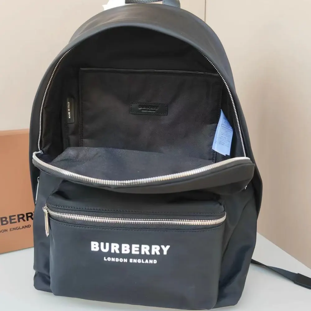 Burberry Men Logo Print ECONYL Backpack-Black - image 7