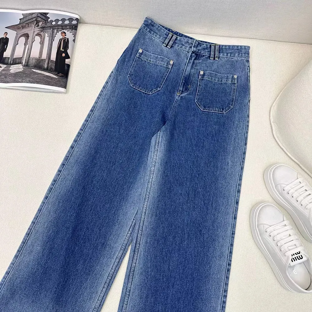 Dior Women Flared Jeans Blue Stonewashed Cotton Denim with Dior Oblique Interior - image 4