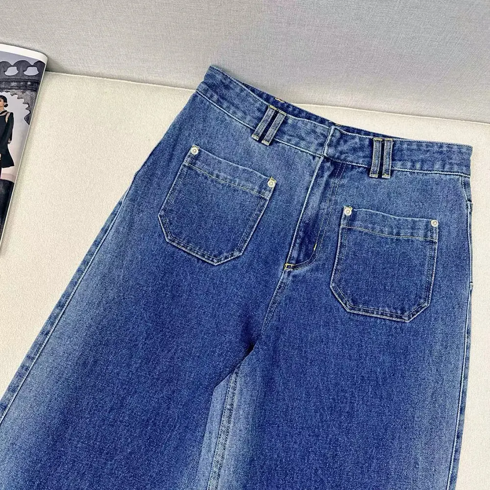 Dior Women Flared Jeans Blue Stonewashed Cotton Denim with Dior Oblique Interior - image 5