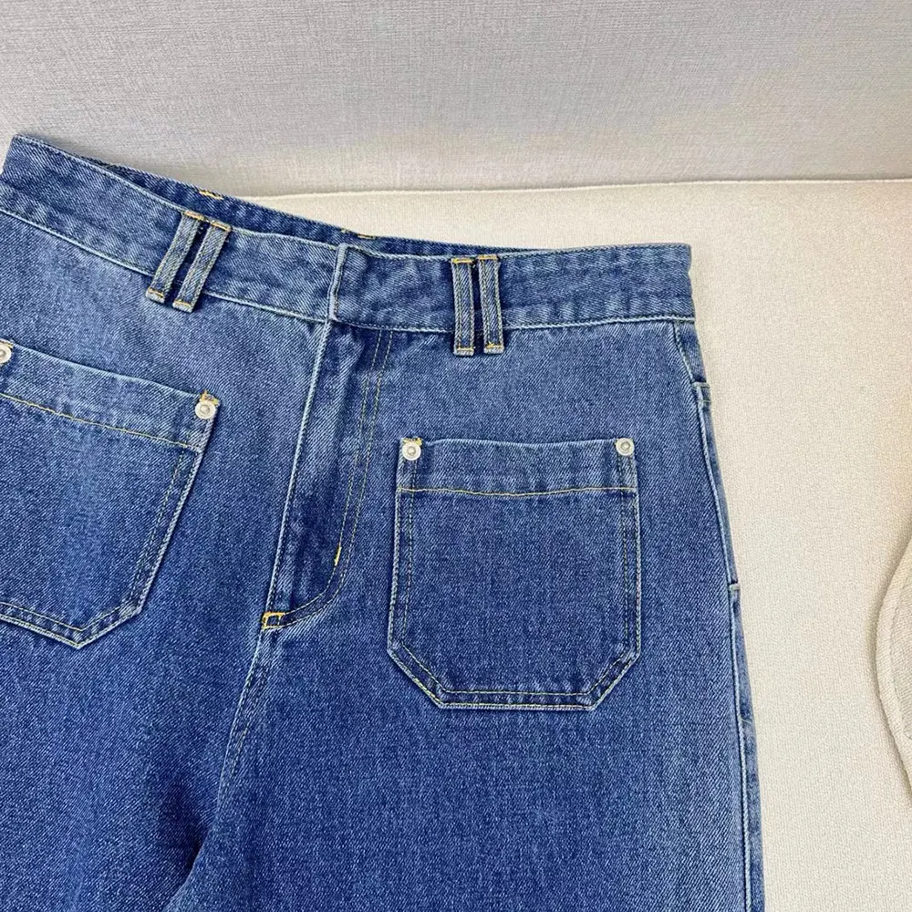 Dior Women Flared Jeans Blue Stonewashed Cotton Denim with Dior Oblique Interior - image 7