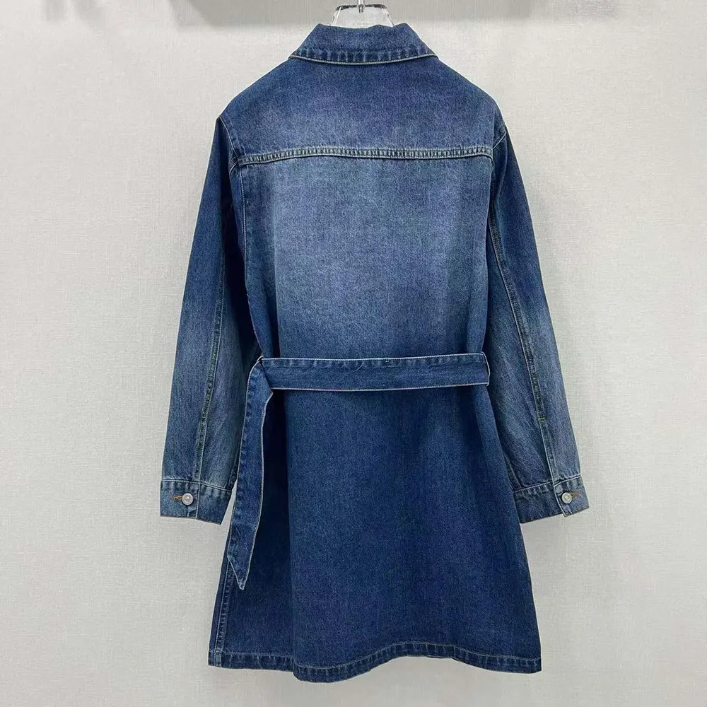 Side view showing belted waist on Dior Women Long Belted Jacket