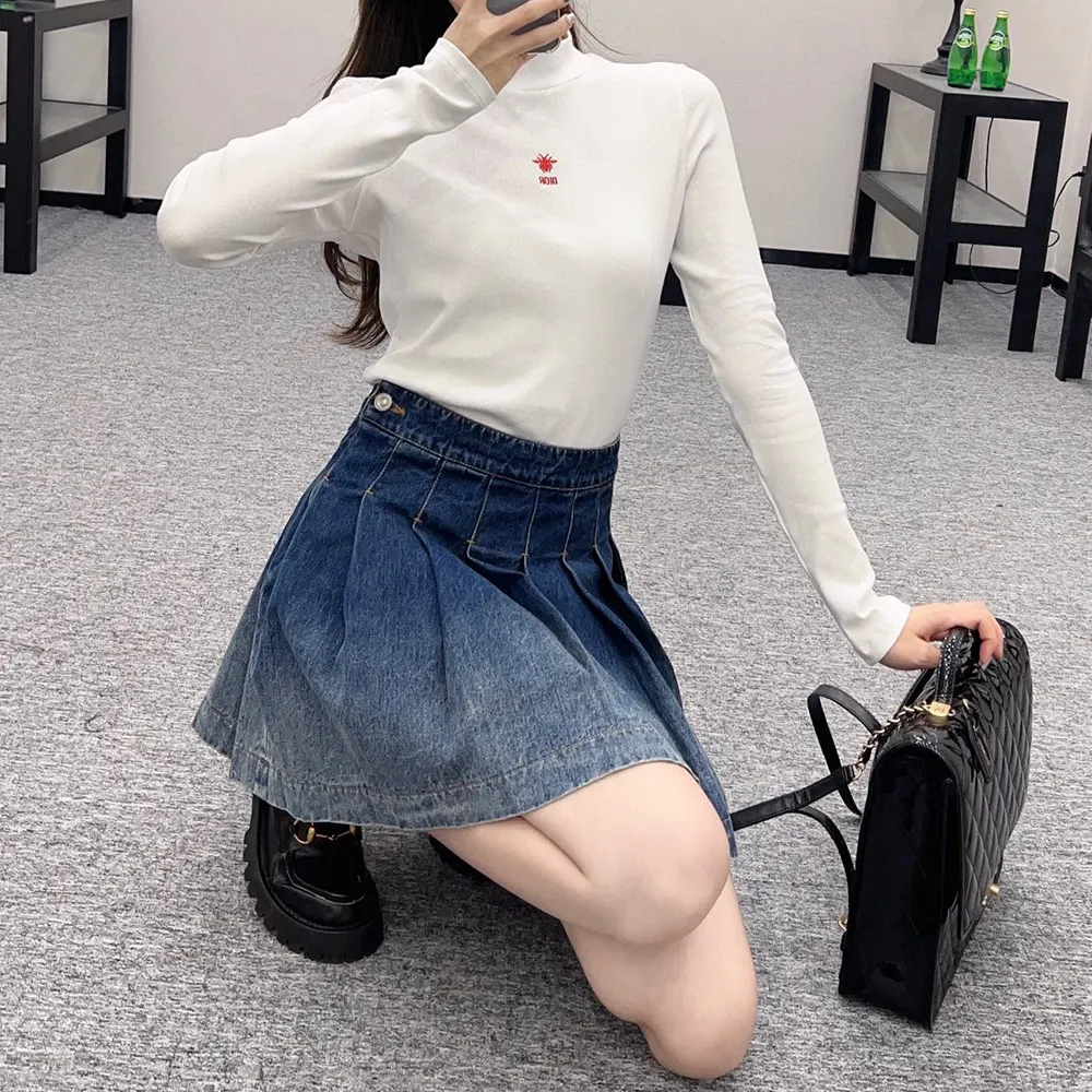 Dior Women Wrap Miniskirt with Integrated Shorts Navy Blue Stonewashed Cotton Denim - image 10