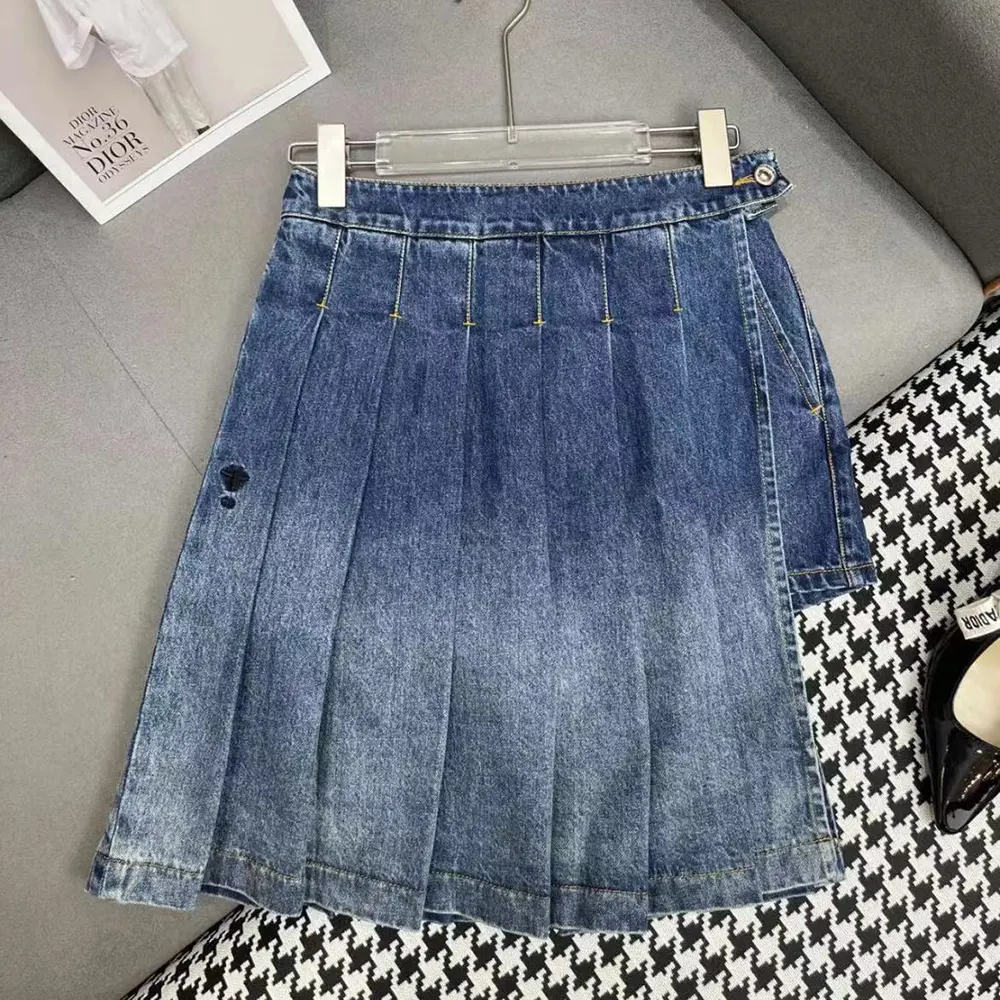 Dior Women Wrap Miniskirt with Integrated Shorts Navy Blue Stonewashed Cotton Denim - image 5