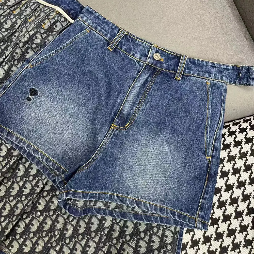 Dior Women Wrap Miniskirt with Integrated Shorts Navy Blue Stonewashed Cotton Denim - image 6