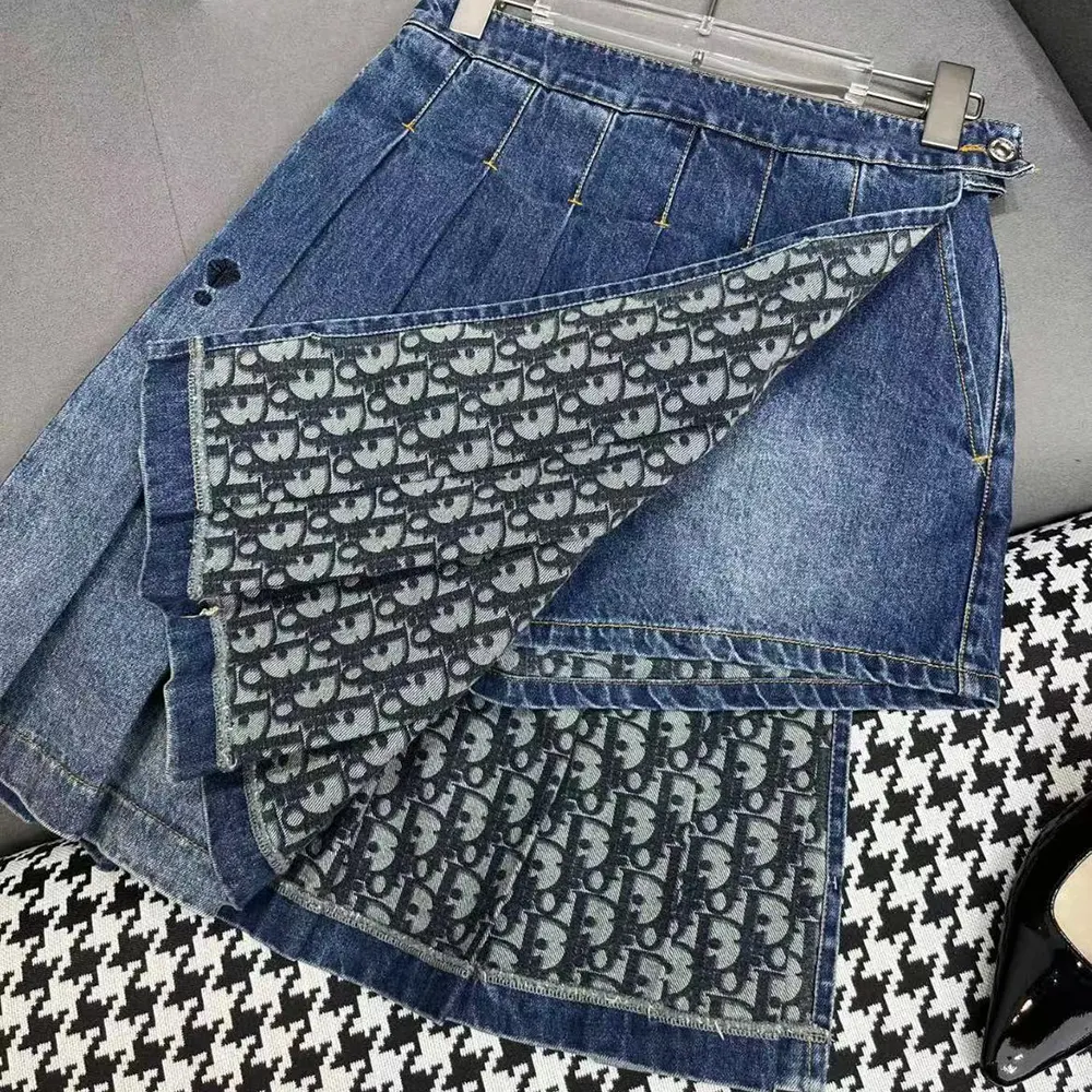 Dior Women Wrap Miniskirt with Integrated Shorts Navy Blue Stonewashed Cotton Denim - image 7