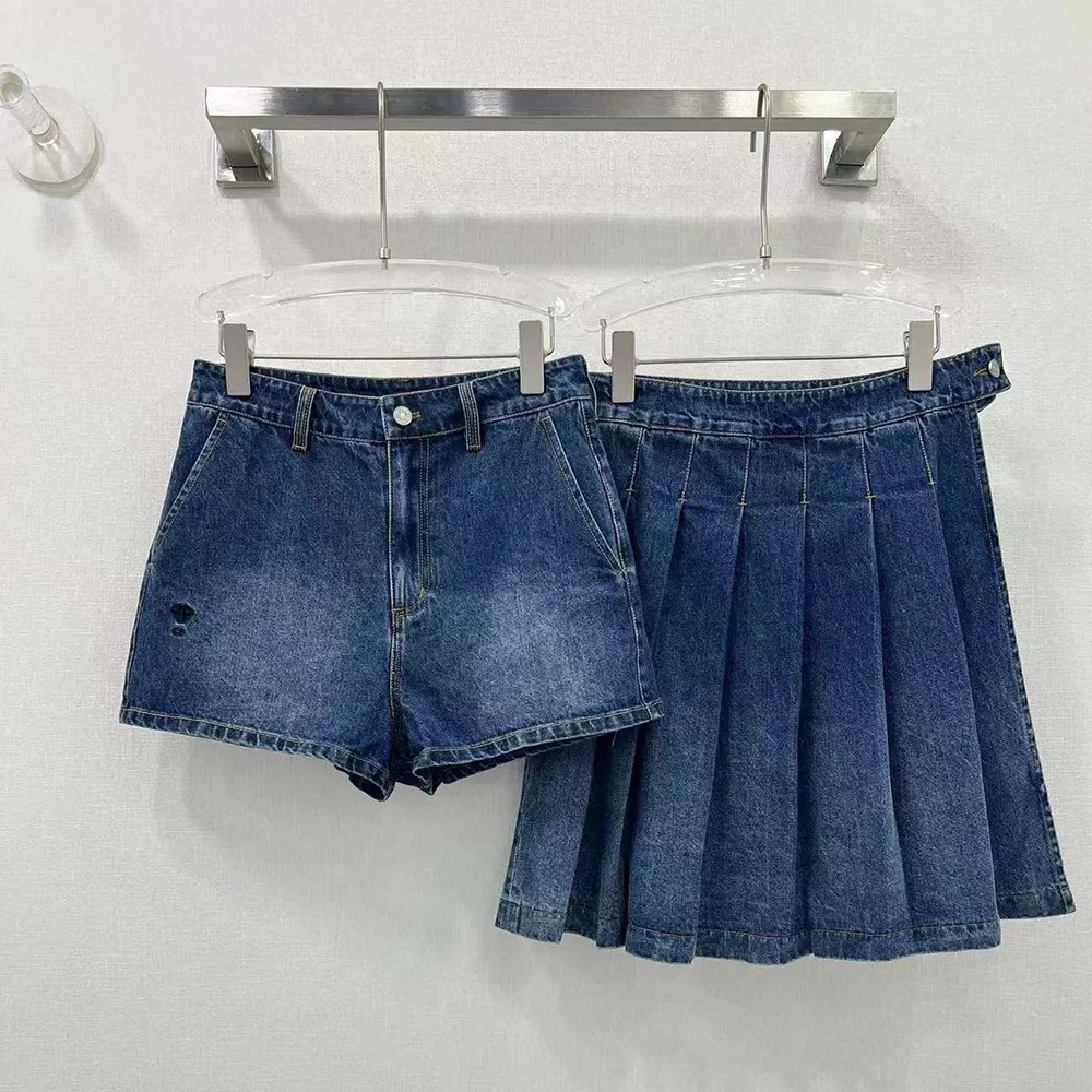 Side angle showcasing stonewashed cotton texture on Dior Women Wrap Miniskirt