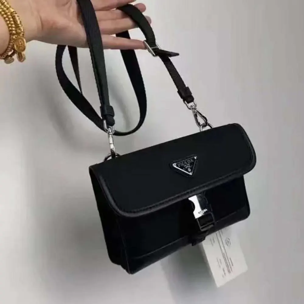 Prada Unisex Re-Nylon and Saffiano Shoulder Bag-Black - image 4
