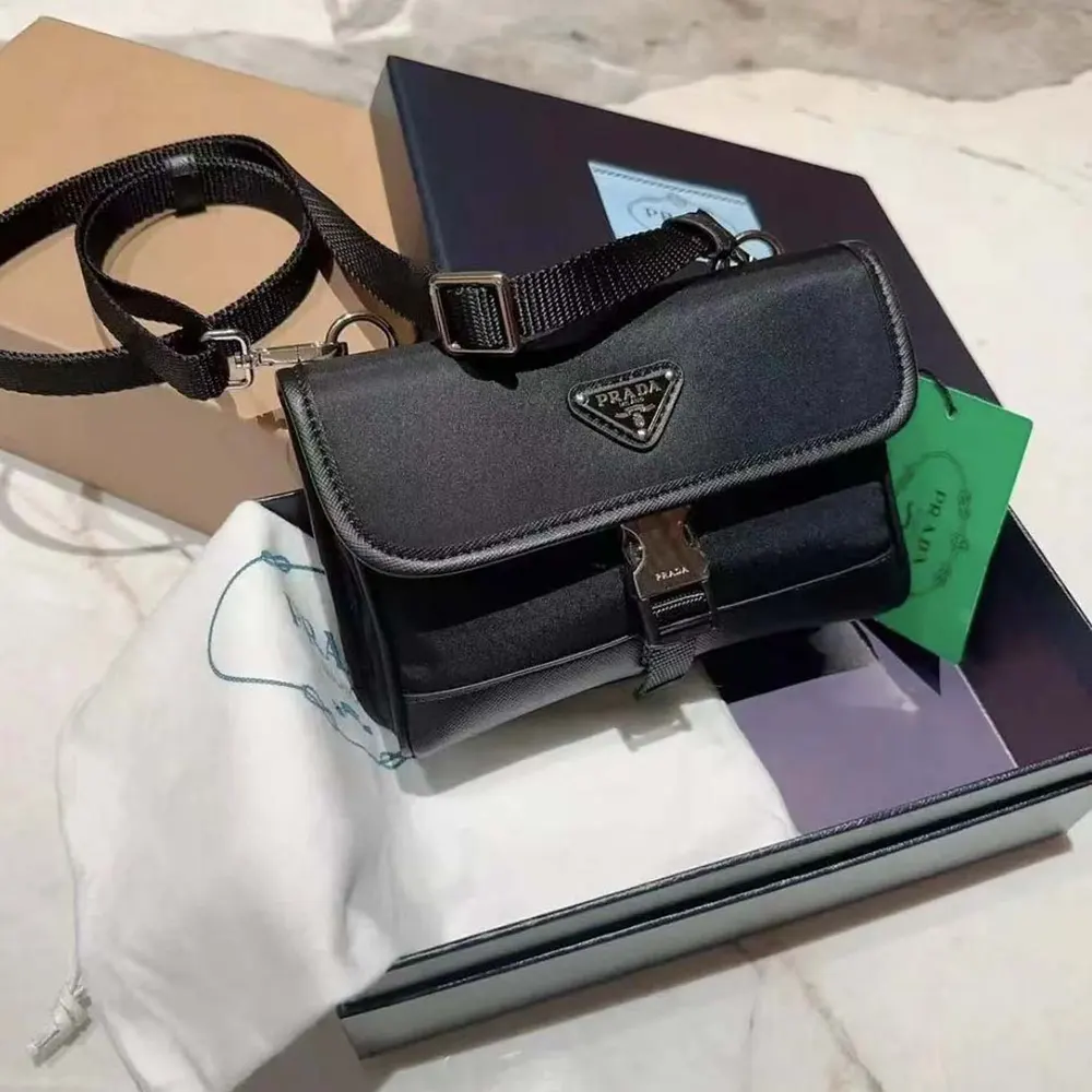 Prada Unisex Re-Nylon and Saffiano Shoulder Bag-Black - image 6