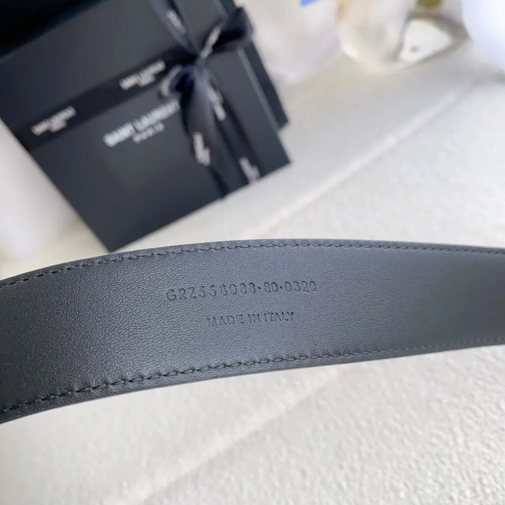 Saint Laurent YSL Women Cassandre Thin Belt with Square Buckle in Smooth Leather - image 7