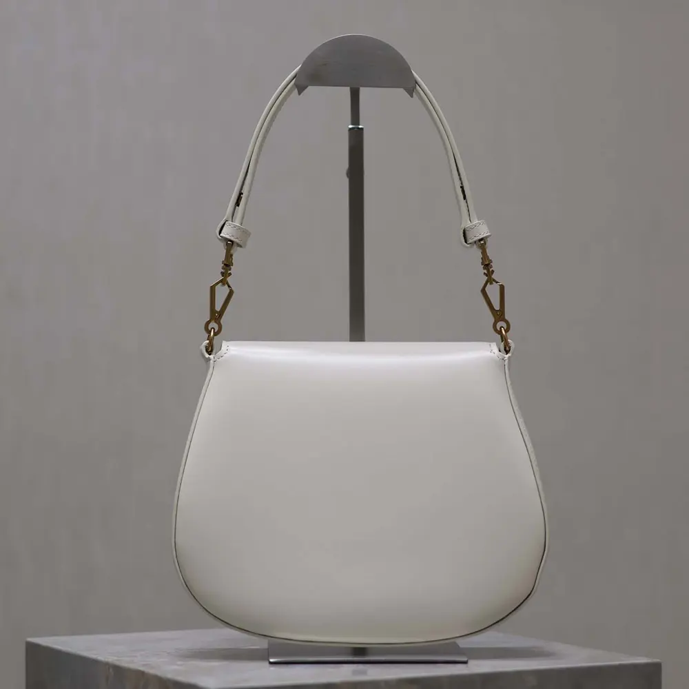 Side profile showing compact silhouette of Saint Laurent YSL Women Voltaire Top Handle