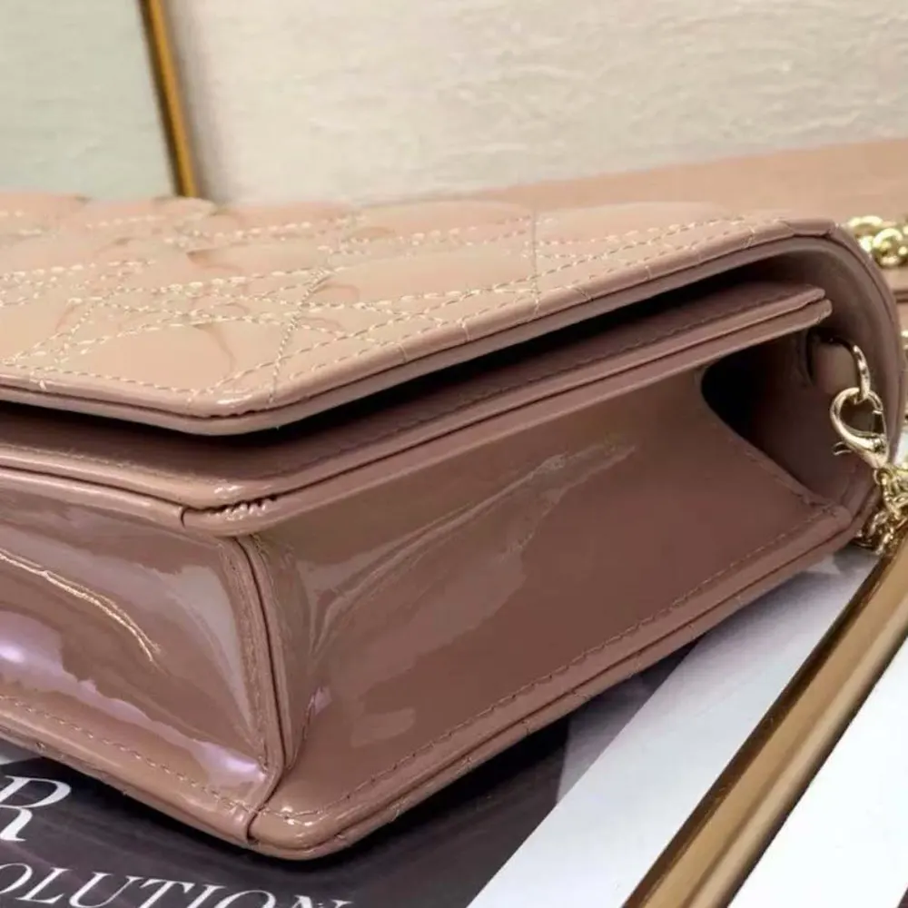 Dior Lady Dior Pouch Patent Cannage Calfskin-Sandy - image 8