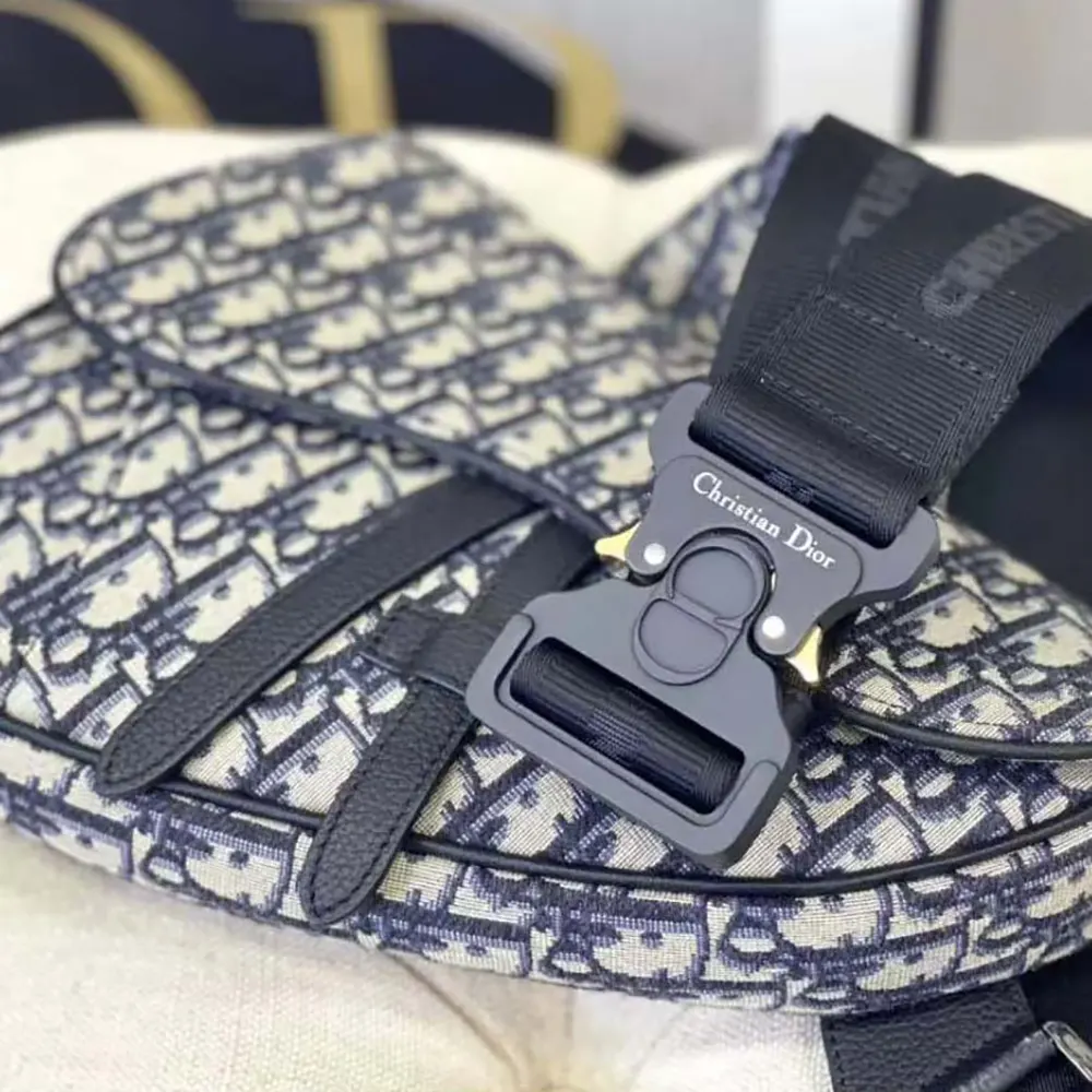 Dior Men Saddle Bag Beige and Black Dior Oblique Jacquard - image 8