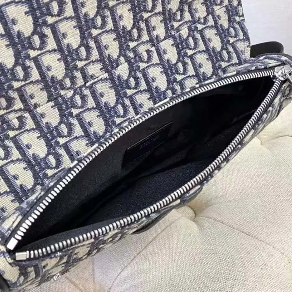 Dior Men Saddle Bag Beige and Black Dior Oblique Jacquard - image 9