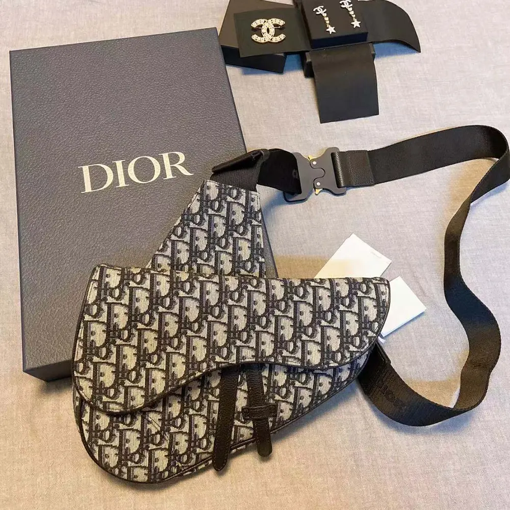 Dior Men Saddle Bag Beige and Black Dior Oblique Jacquard - image 6