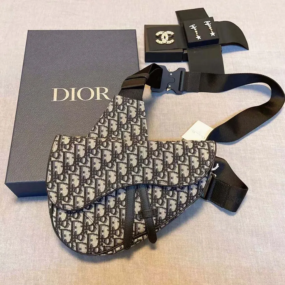Dior Men Saddle Bag Beige and Black Dior Oblique Jacquard - image 4
