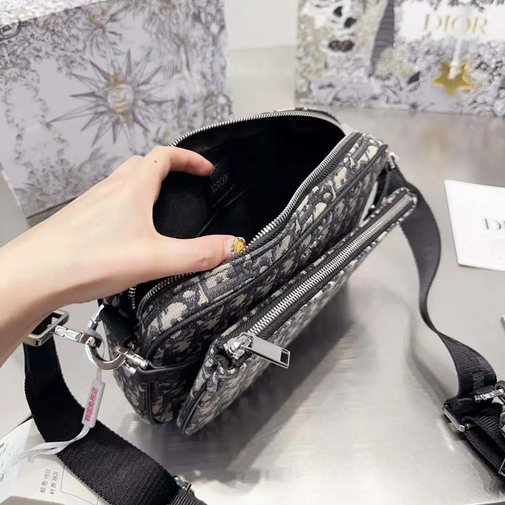 Dior Men Saddle Triple Pouch Beige and Black Dior Oblique Jacquard - image 7