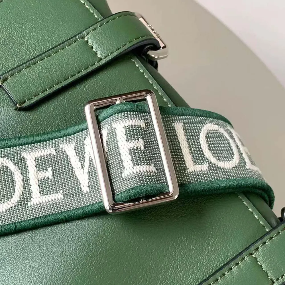Loewe Men XS Military Messenger Bag in Supple Smooth Calfskin and Jacquard-Green - image 8