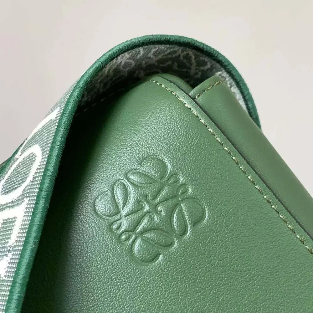 Loewe Men XS Military Messenger Bag in Supple Smooth Calfskin and Jacquard-Green - image 7