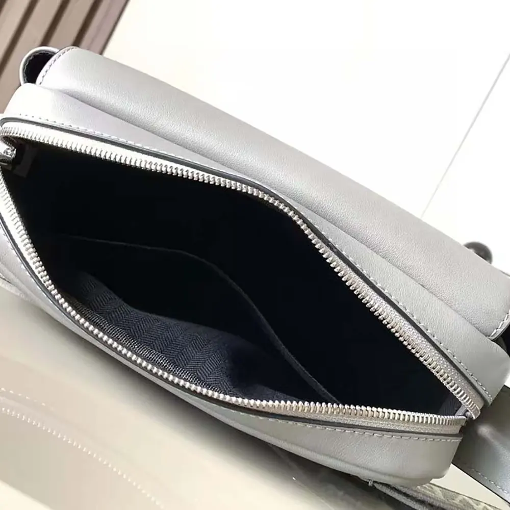 Loewe Men XS Military Messenger Bag in Supple Smooth Calfskin and Jacquard-Grey - image 7