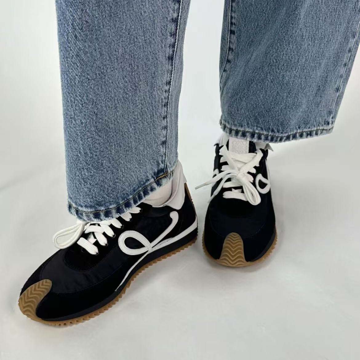 Loewe Unisex Flow Runner in Nylon and Suede-Black - image 9