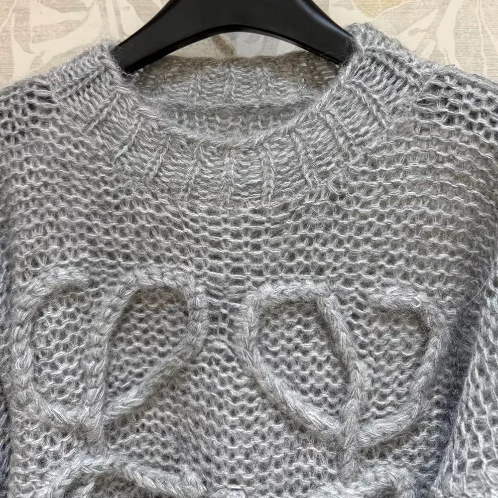 Loewe Women Anagram Sweater in Mohair-Grey - image 4