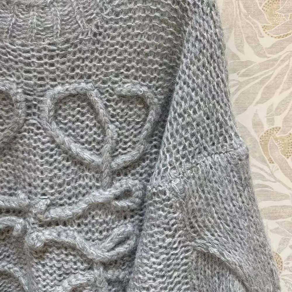 Loewe Women Anagram Sweater in Mohair-Grey - image 6