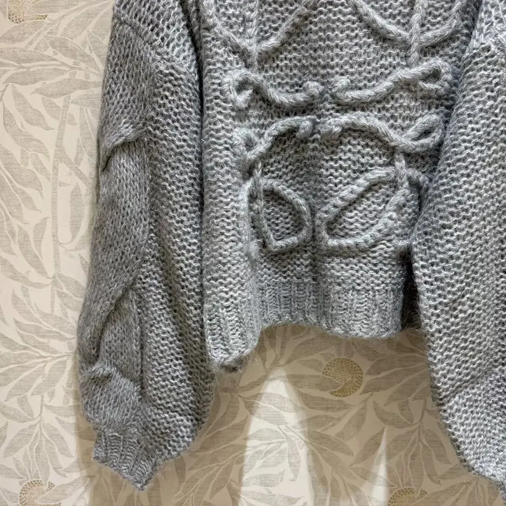 Loewe Women Anagram Sweater in Mohair-Grey - image 7