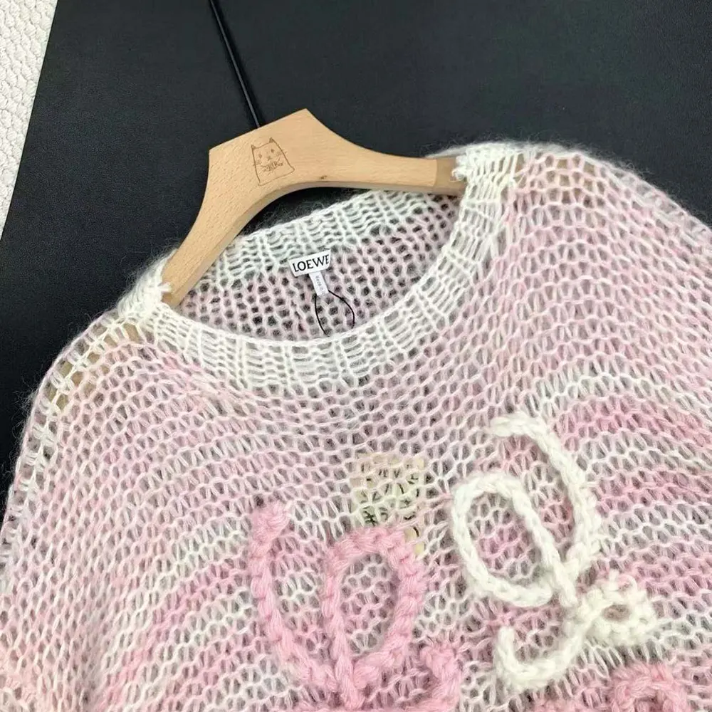 Loewe Women Anagram Sweater in Mohair-Pink - image 5