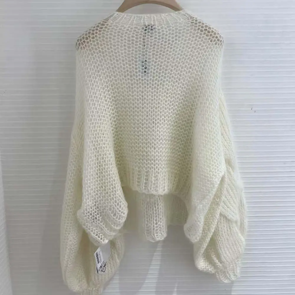 Loewe Women Anagram Sweater in Mohair-White - image 4