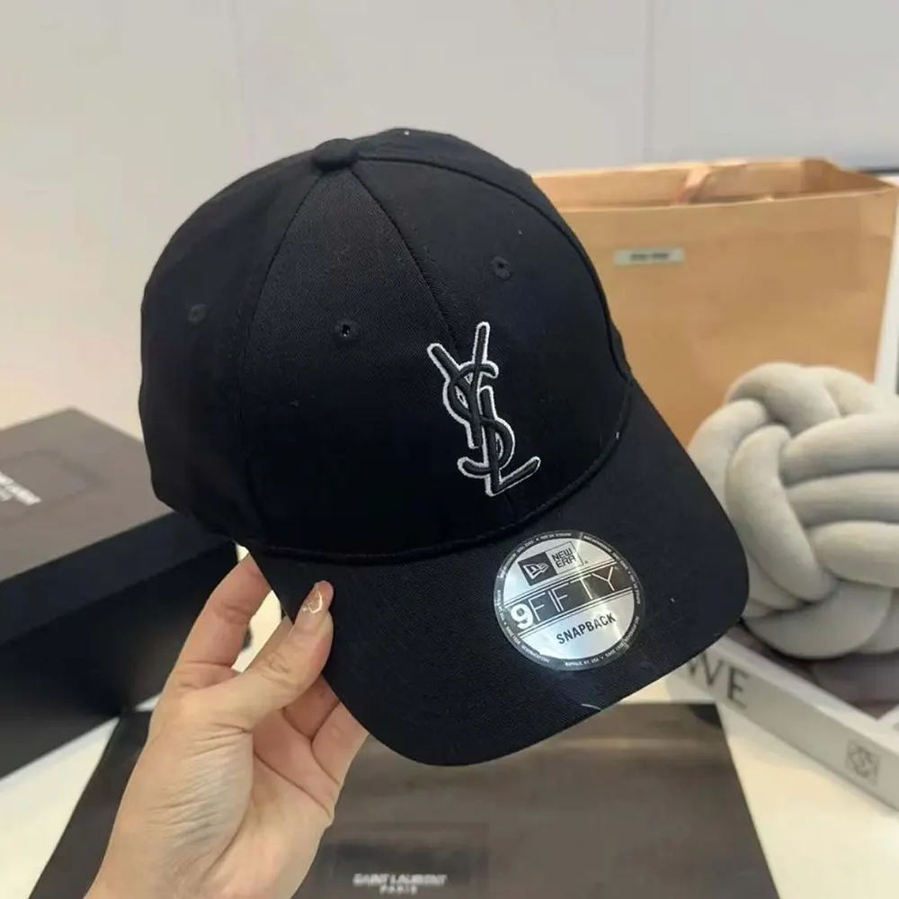 Saint Laurent YSL Unisex Cap in Gabardine-Black - image 5