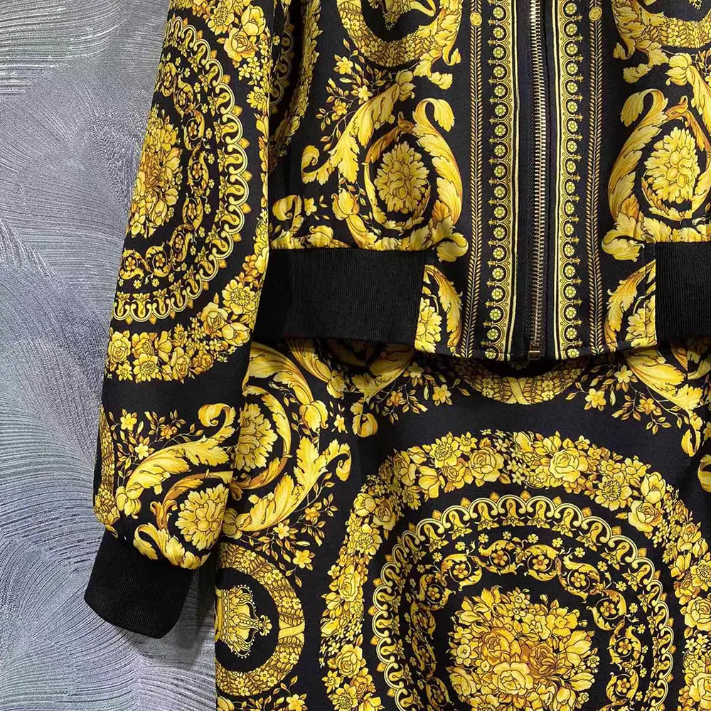 Versace Women Barocco Bomber Skirt-Yellow - image 4