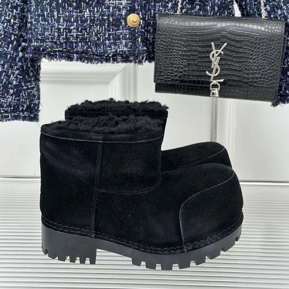 Balenciaga Unisex Alaska Fur Bootie in Black Split Calfskin and Synthetic Material - image 6