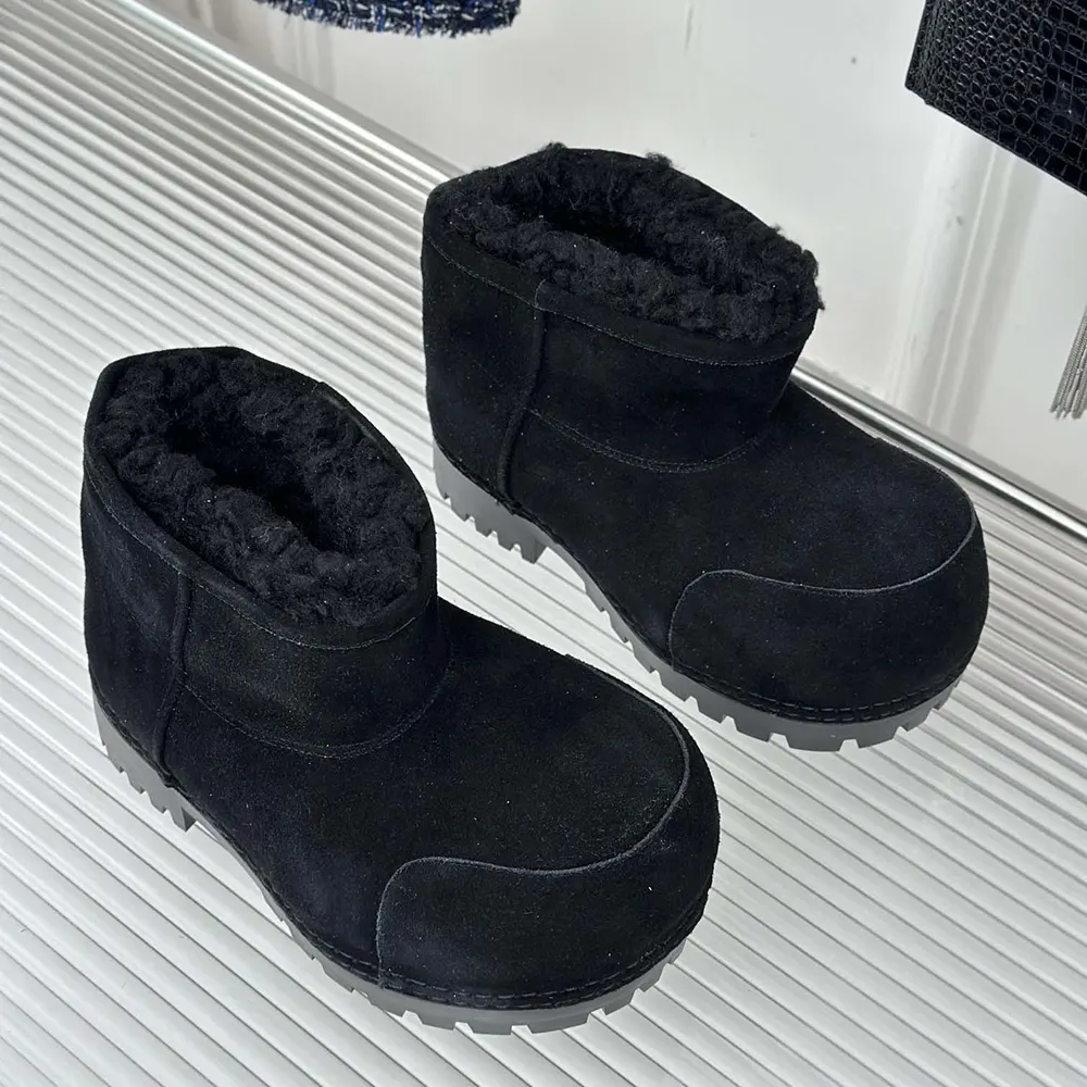 Balenciaga Unisex Alaska Fur Bootie in Black Split Calfskin and Synthetic Material - image 4