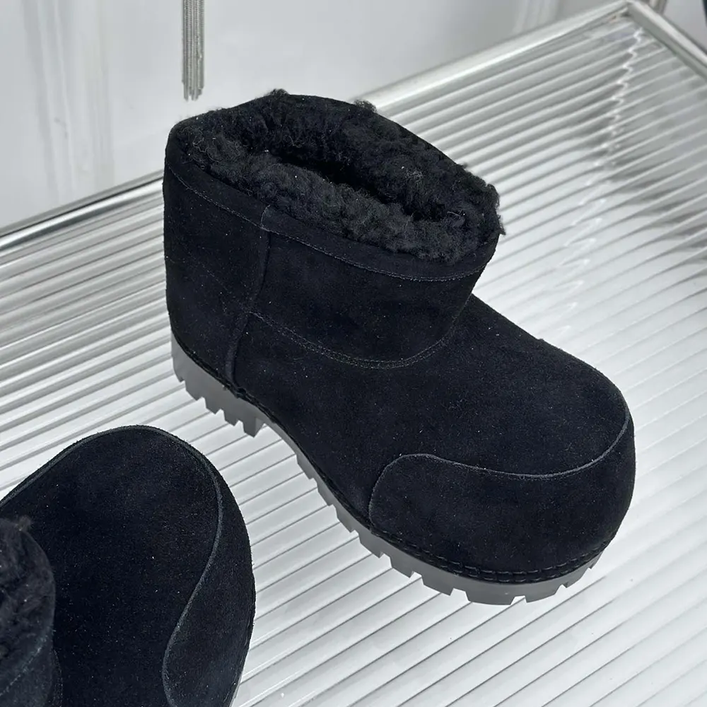 Balenciaga Unisex Alaska Fur Bootie in Black Split Calfskin and Synthetic Material - image 7