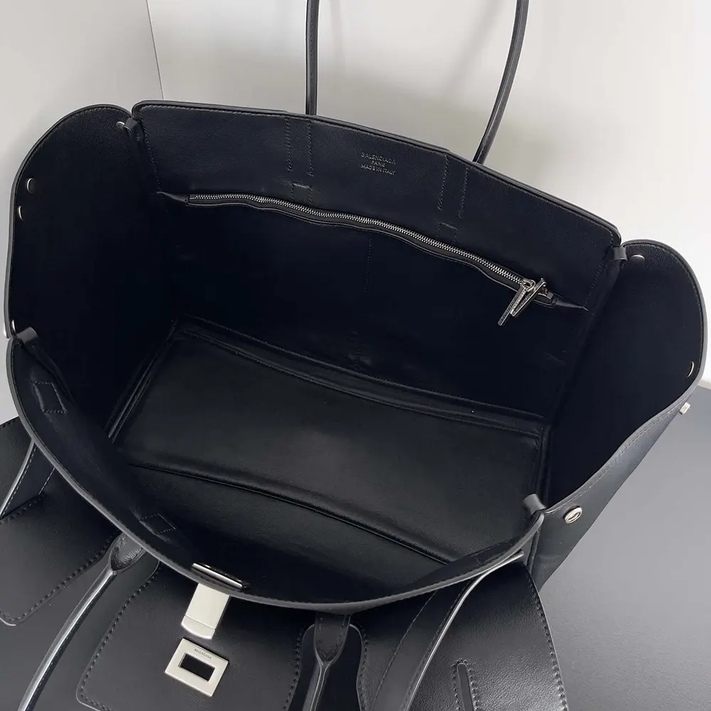 Balenciaga Women Bel Air Medium Carry All Bag in Black Smooth Calfskin - image 4