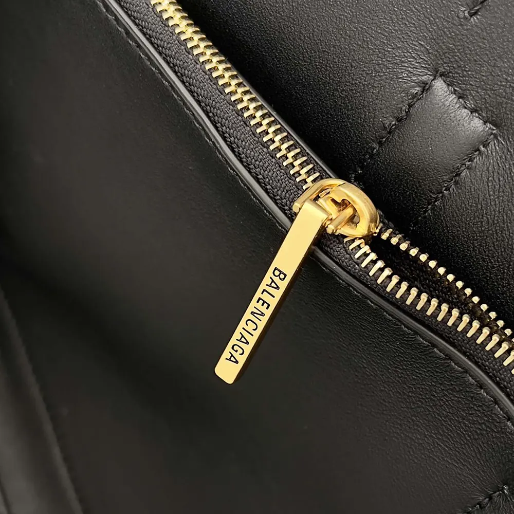 Balenciaga Women Bel Air Small Carry All Bag in Black Smooth Calfskin-Gold - image 9