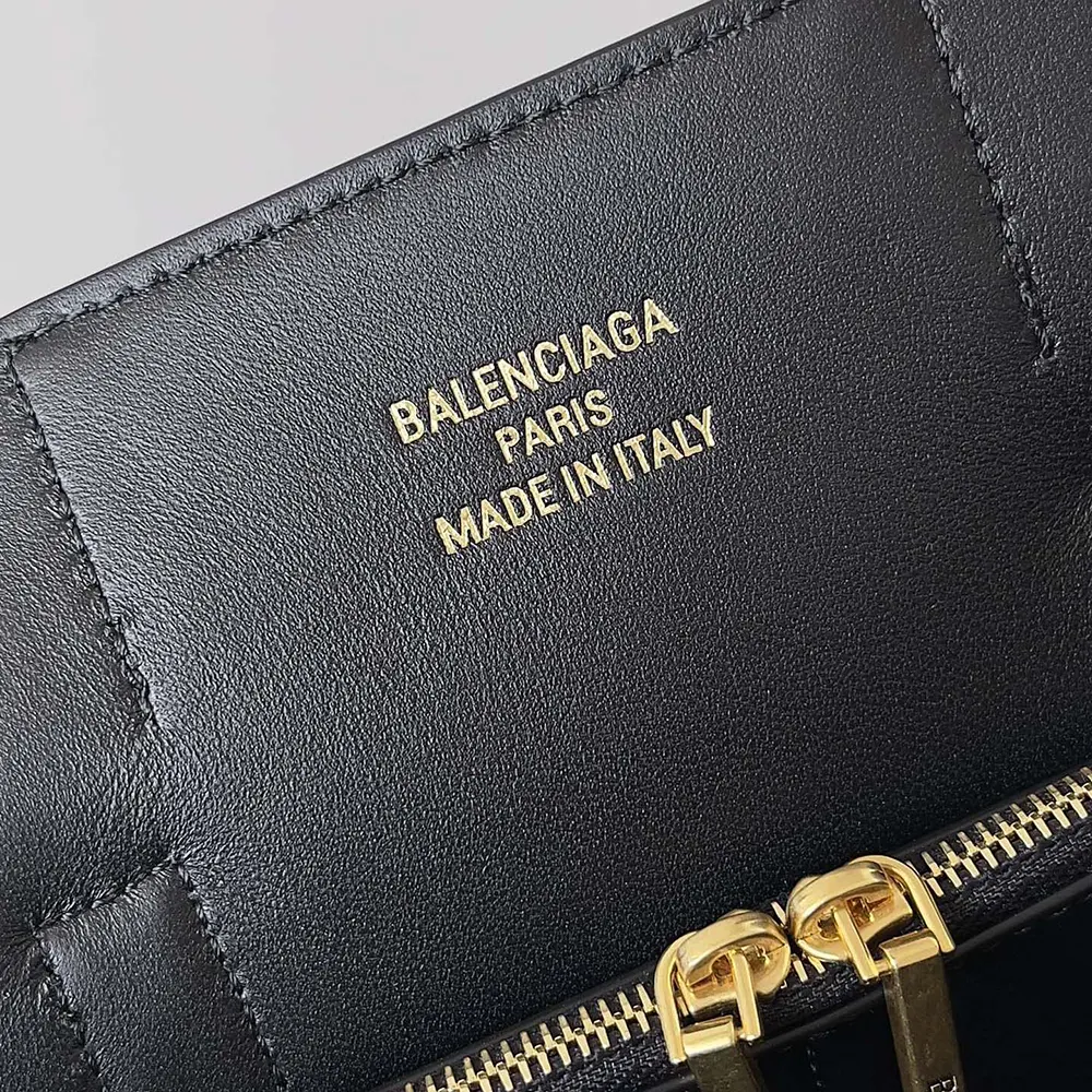 Balenciaga Women Bel Air Small Carry All Bag in Black Smooth Calfskin-Gold - image 8