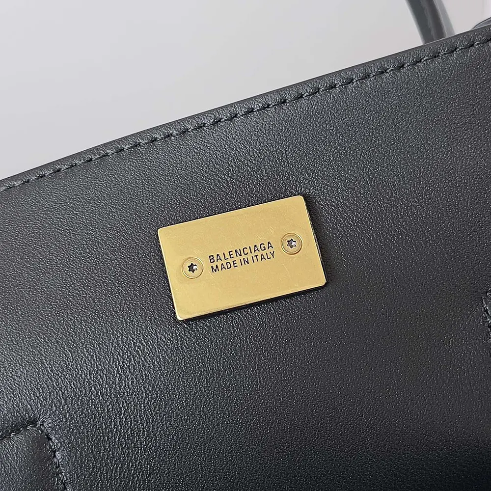 Balenciaga Women Bel Air Small Carry All Bag in Black Smooth Calfskin-Gold - image 7
