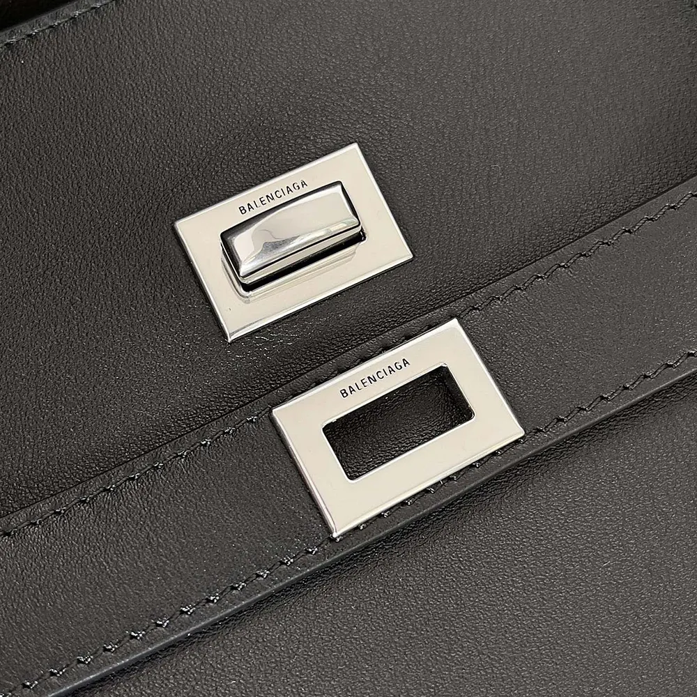 Balenciaga Women Bel Air XL Carry All Bag in Black Smooth Calfskin-Silver - image 6