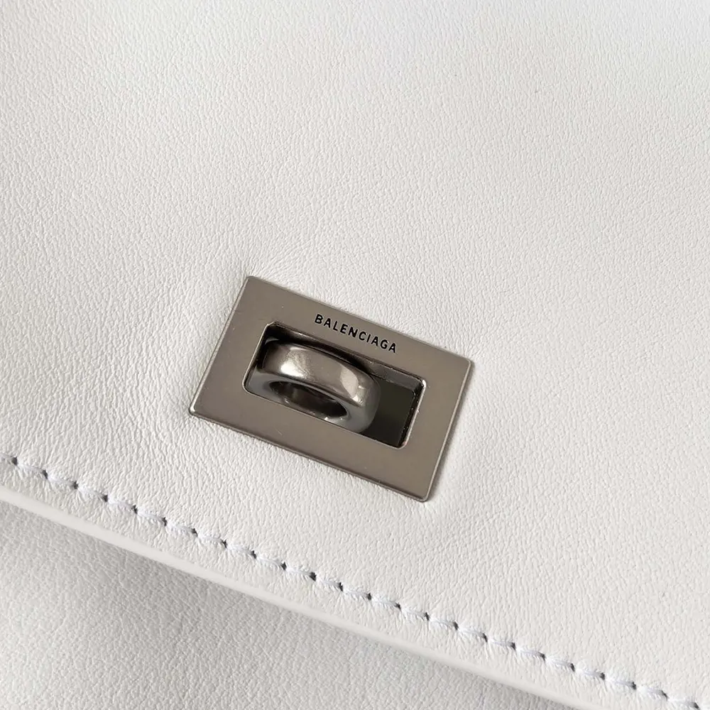 Balenciaga Women Rodeo Large Handbag in White Smooth Calfskin-Silver - image 9